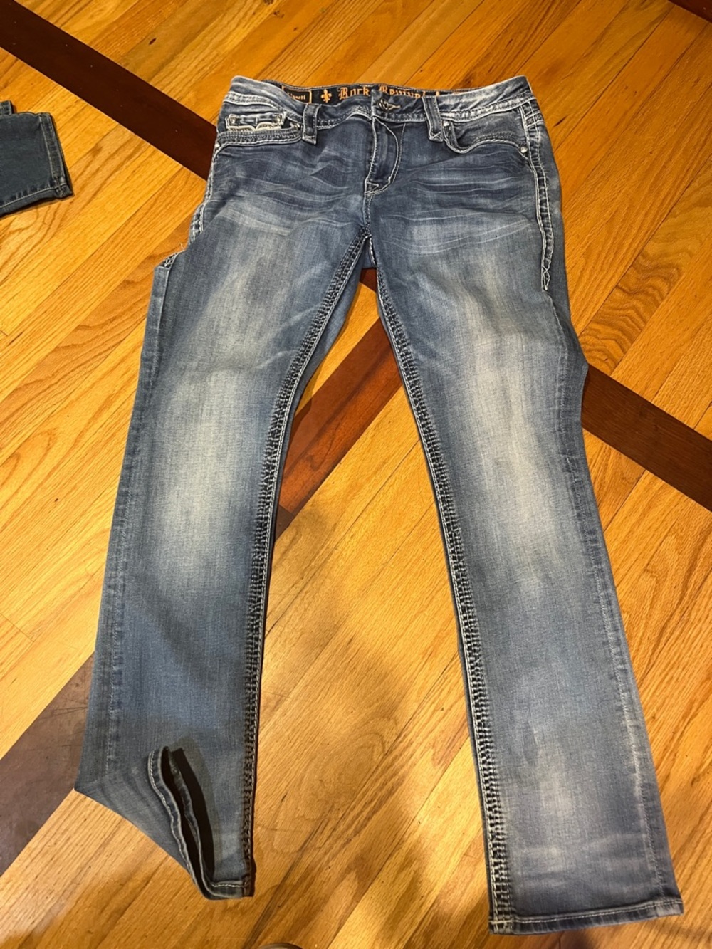 Rock Revival Women's Light Blue Distressed Skinny Jeans 4-9